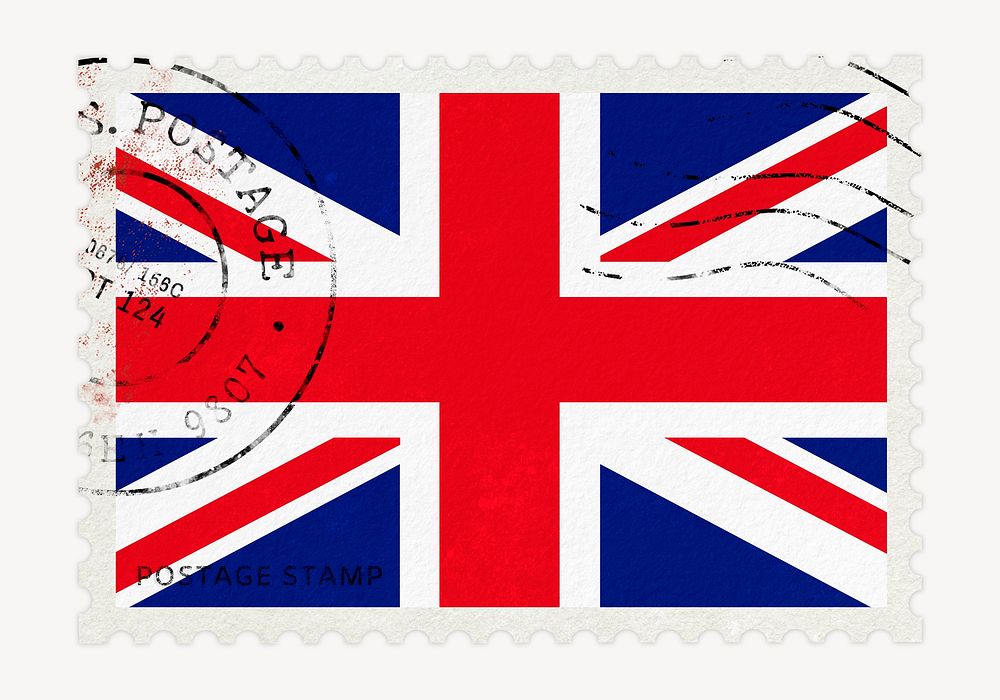United Kingdom, UK flag clipart, postage stamp