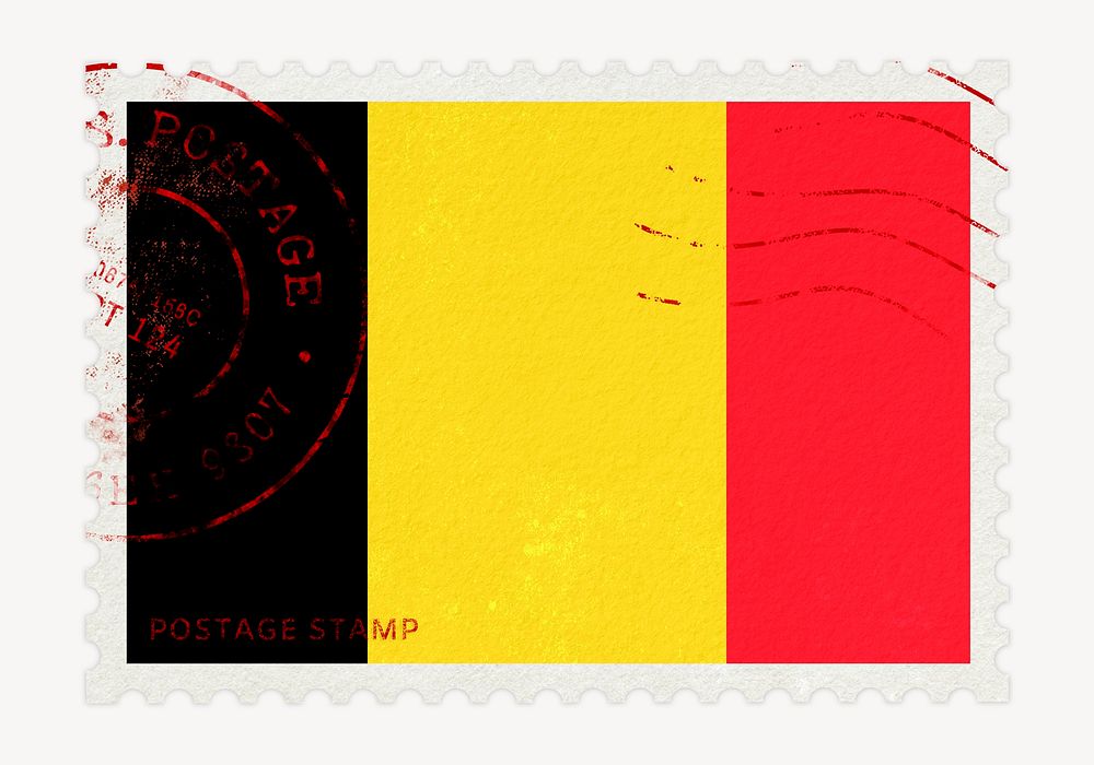 Belgium flag clipart, postage stamp