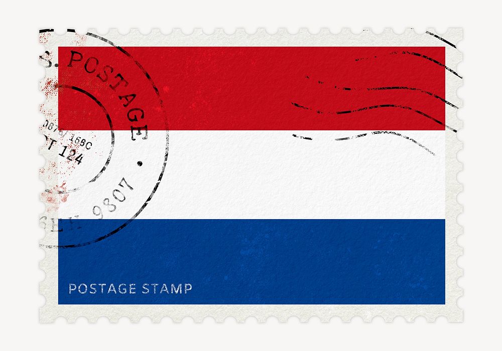 Netherlands flag clipart, postage stamp