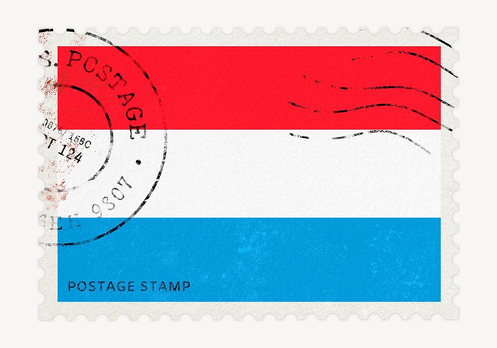 Luxembourg flag clipart, postage stamp