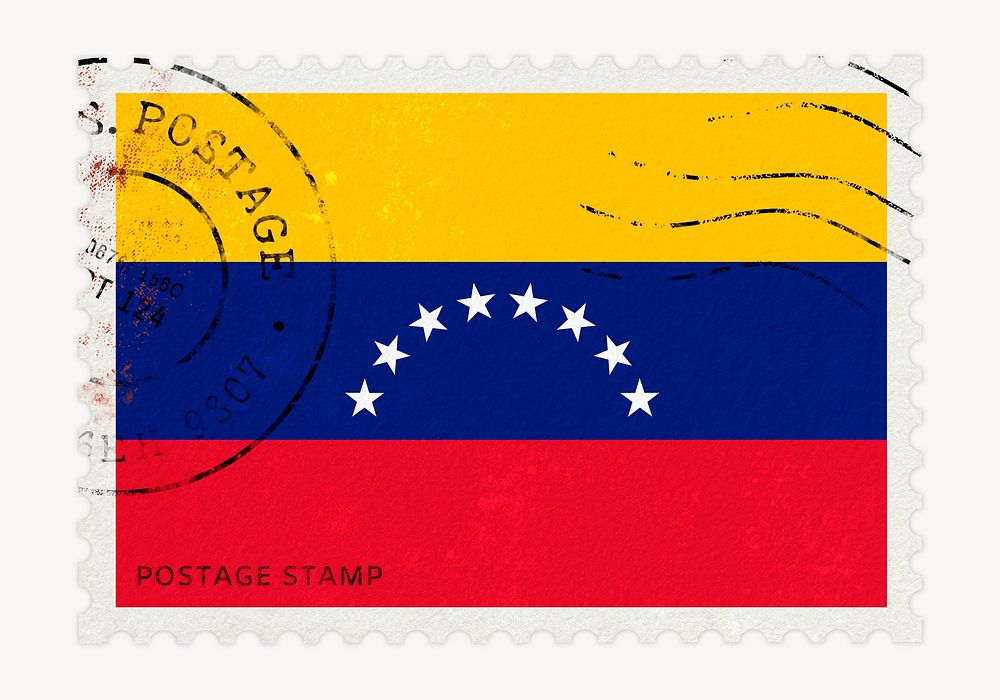 Venezuela flag clipart, postage stamp