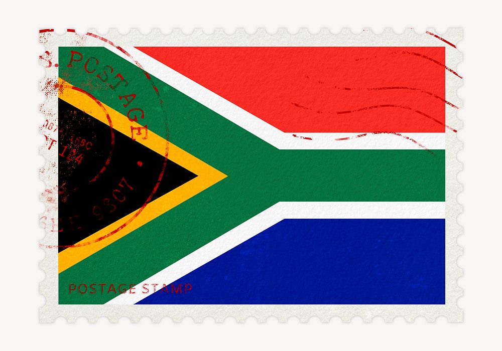 South Africa flag clipart, postage stamp