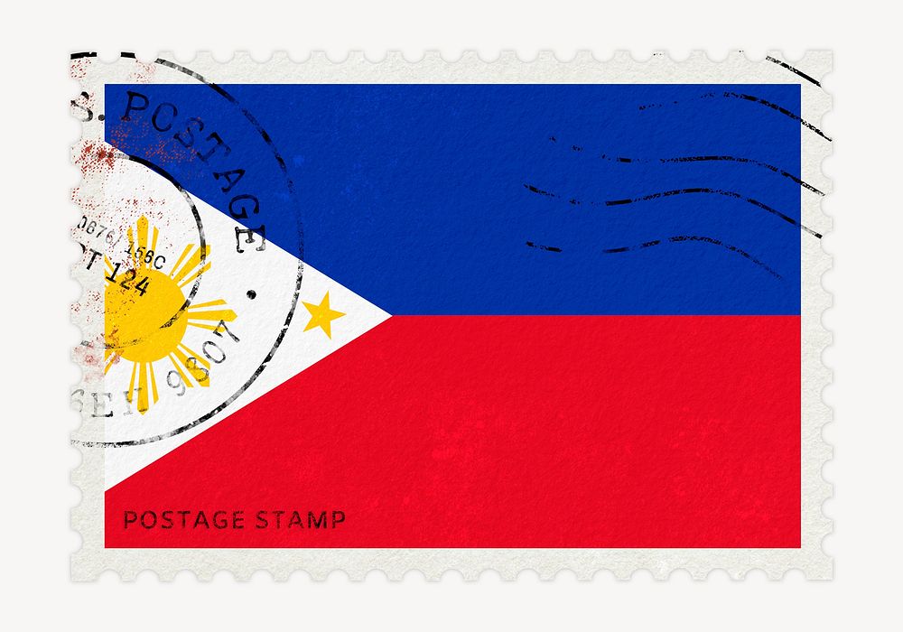 Philippines flag clipart, postage stamp