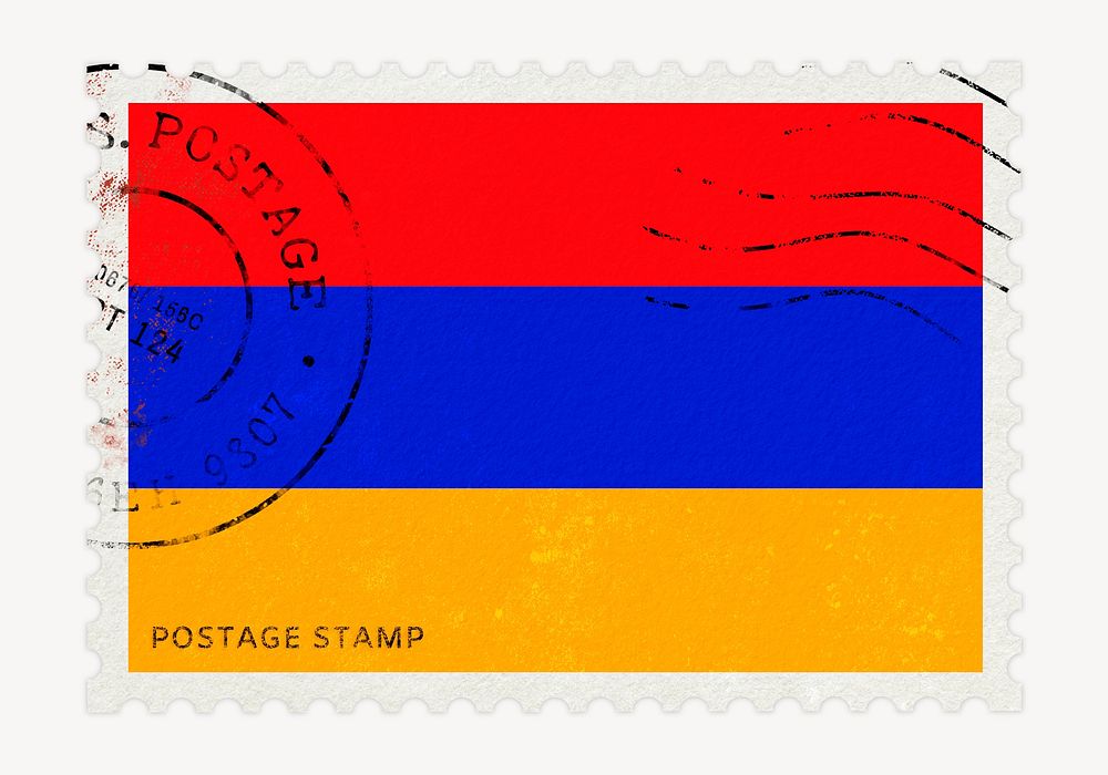 Armenia flag clipart, postage stamp