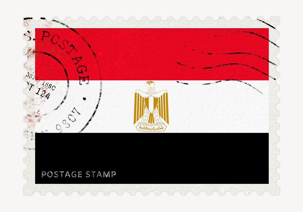 Egypt flag clipart, postage stamp