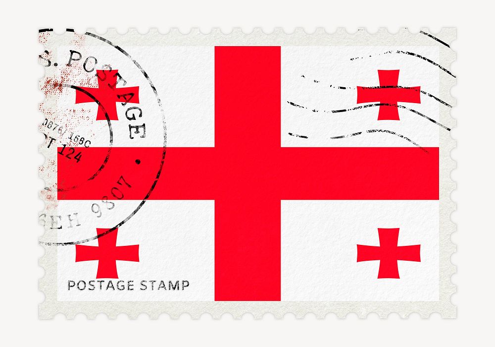 Georgia flag clipart, postage stamp