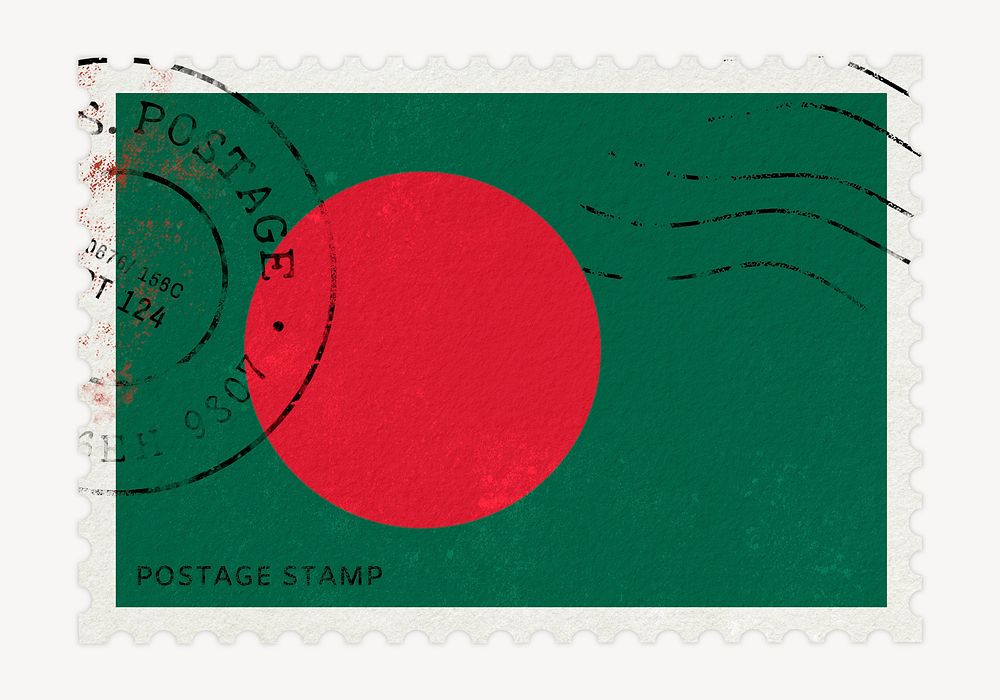 Bangladesh flag clipart, postage stamp