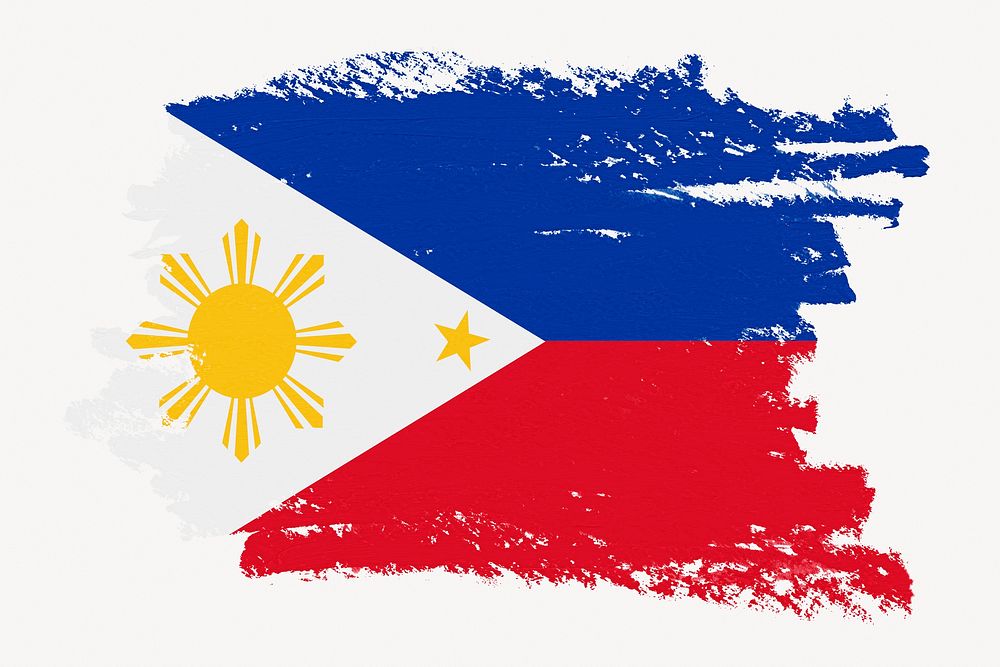 Flag of the Philippines, paint stroke design, off white background