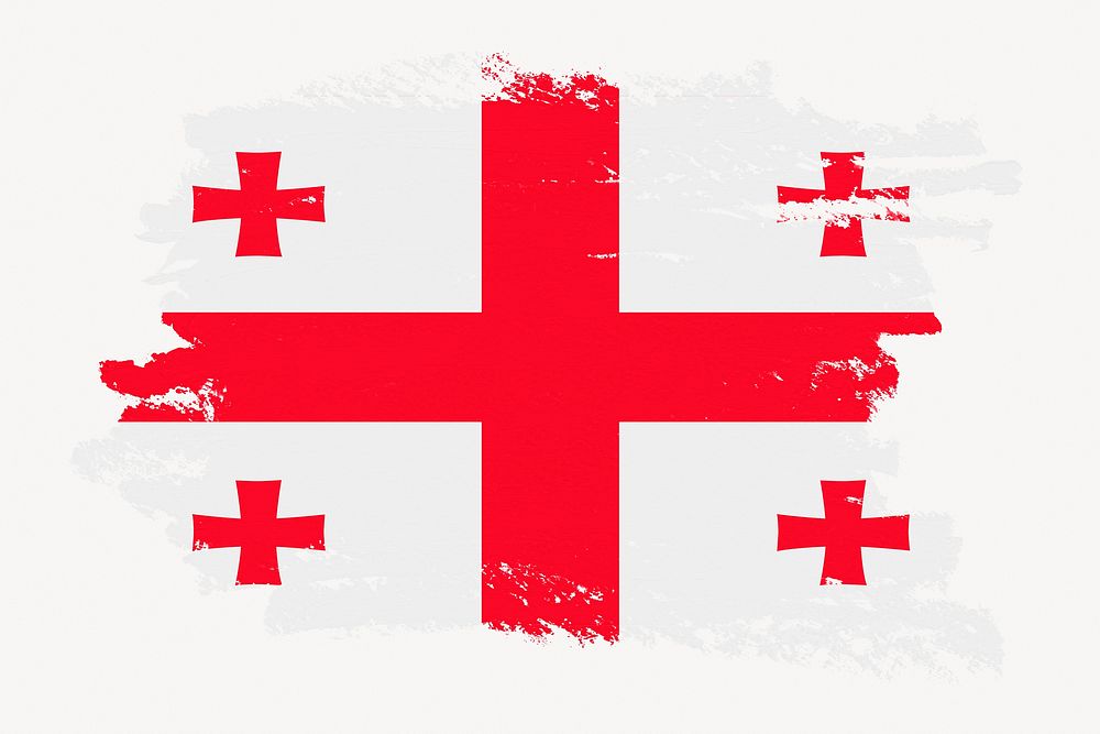 Flag of Georgia, paint stroke design, off white background