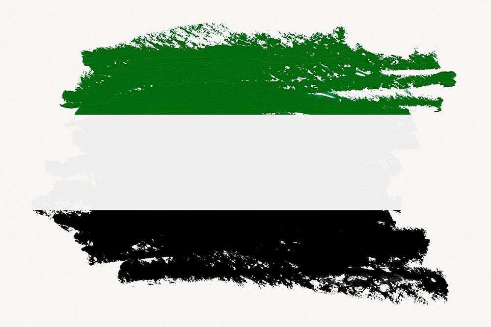 National Resistance Front of Afghanistan flag, paint stroke design, off white background