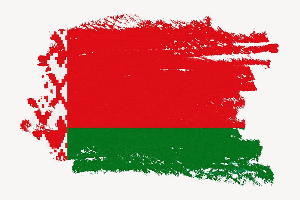 Belarusian flag, paint stroke design, off white background