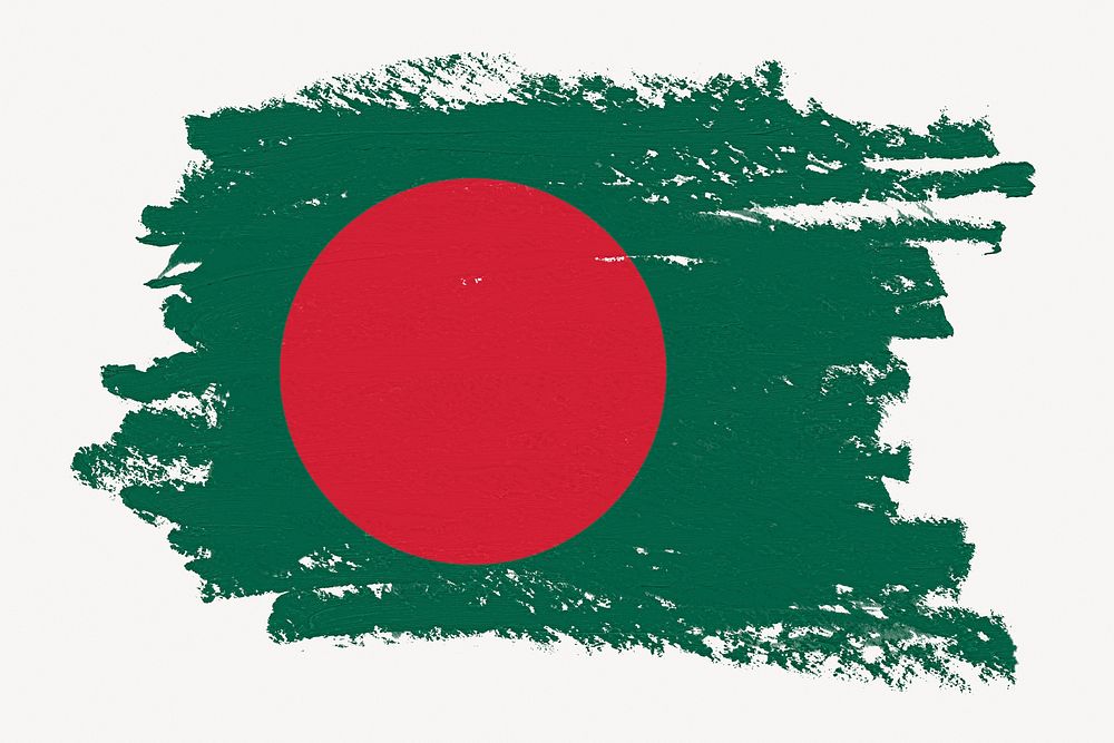 Flag of Bangladesh, paint stroke design, off white background