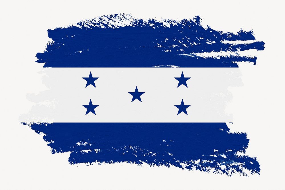 Honduran flag, paint stroke design, off white background