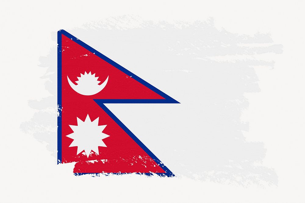 Flag of Nepal, paint stroke design, off white background