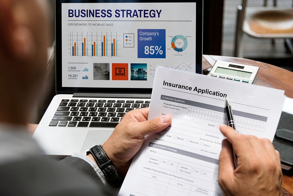 Business Man Insurance Application Form Concept