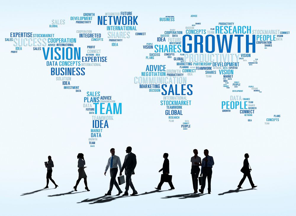 Global Business People Commuter Walking Success Growth Concept