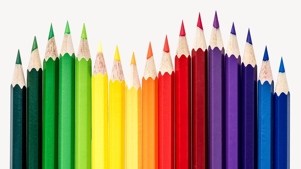 Colored pencils, art stationery isolated image psd