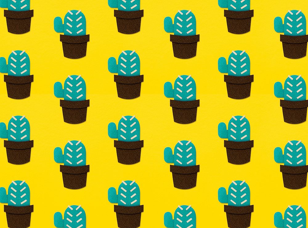 Cactus paper craft background