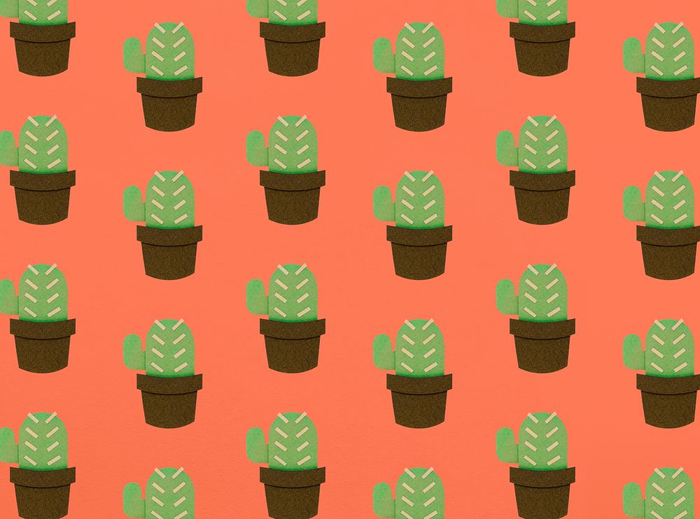 Cactus paper craft background