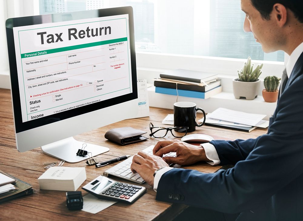 Income Tax Return Deduction Refund Concept