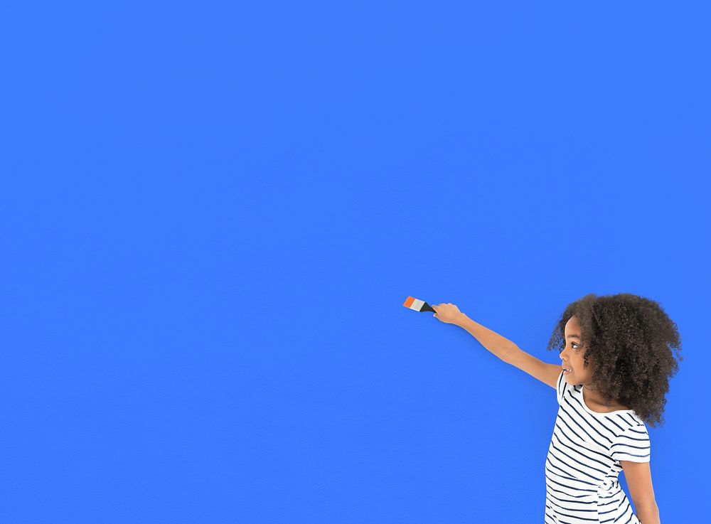 Little Girl Painting Paintbrush Layer