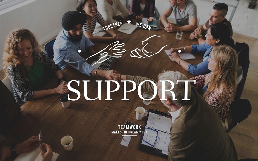 Partnership Team Support Togetherness Cooperation Hands Graphic