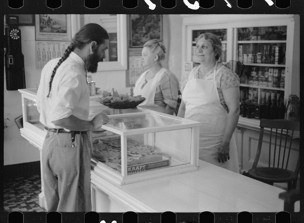 Bakery shop at House of David, Benton Harbor, Michigan. Sourced from the Library of Congress.