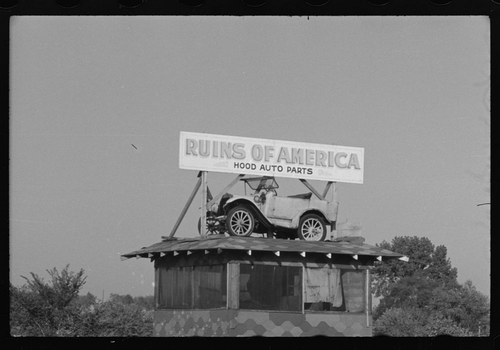Auto graveyward advertisement in Arkansas. Sourced from the Library of Congress.