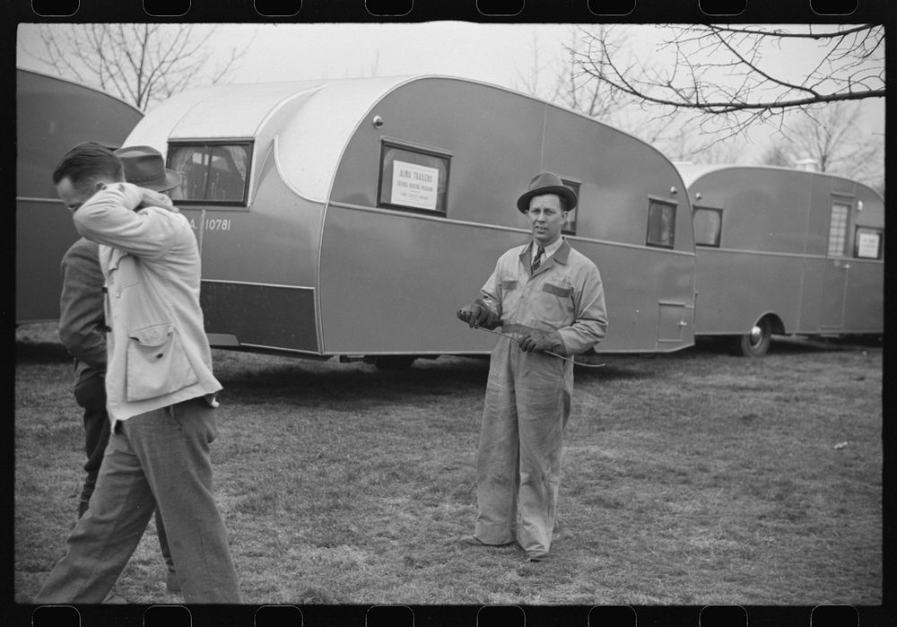 [Untitled photo, possibly related to: FSA (Farm Security Administration) trailer drivers]. Sourced from the Library of…