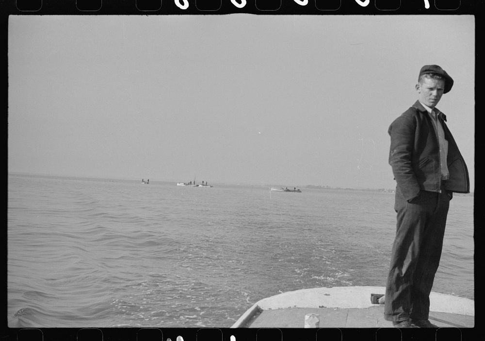 [Untitled photo, possibly related to: Jim Johnson, a young fishing boat captain. Rock Point, Maryland]. Sourced from the…