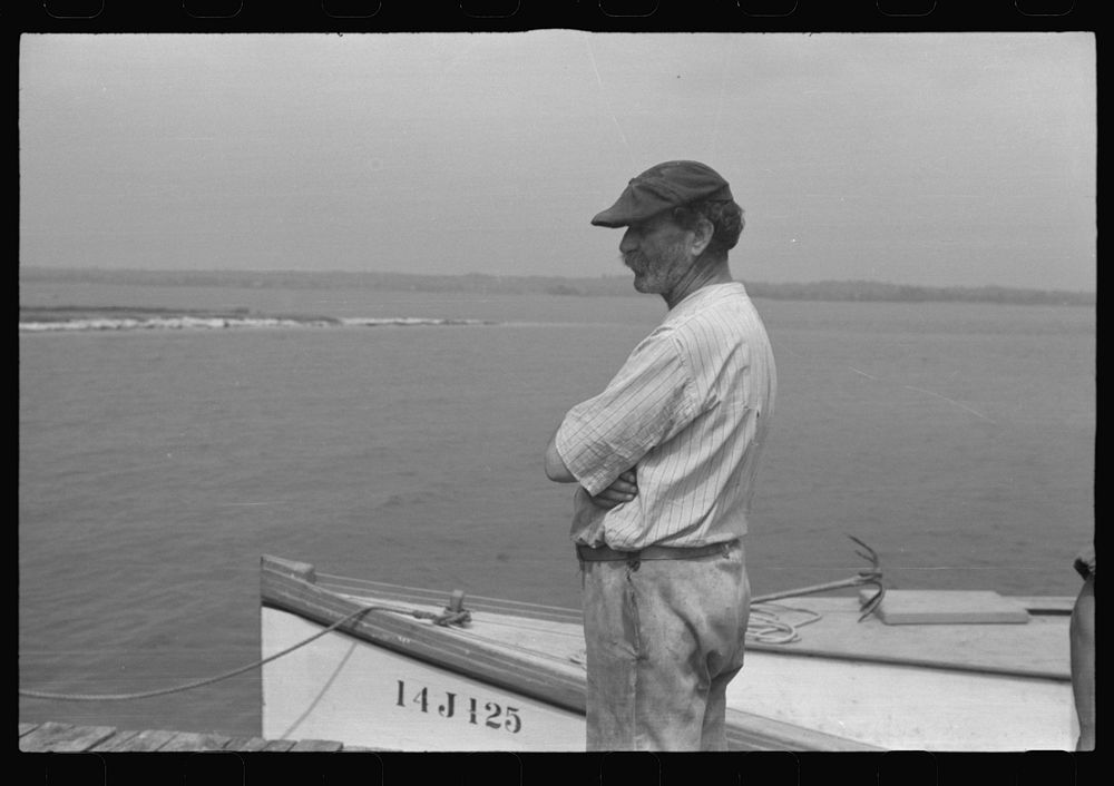 "Yak" Stein, a local fisherman. Rock Point, Maryland. Sourced from the Library of Congress.