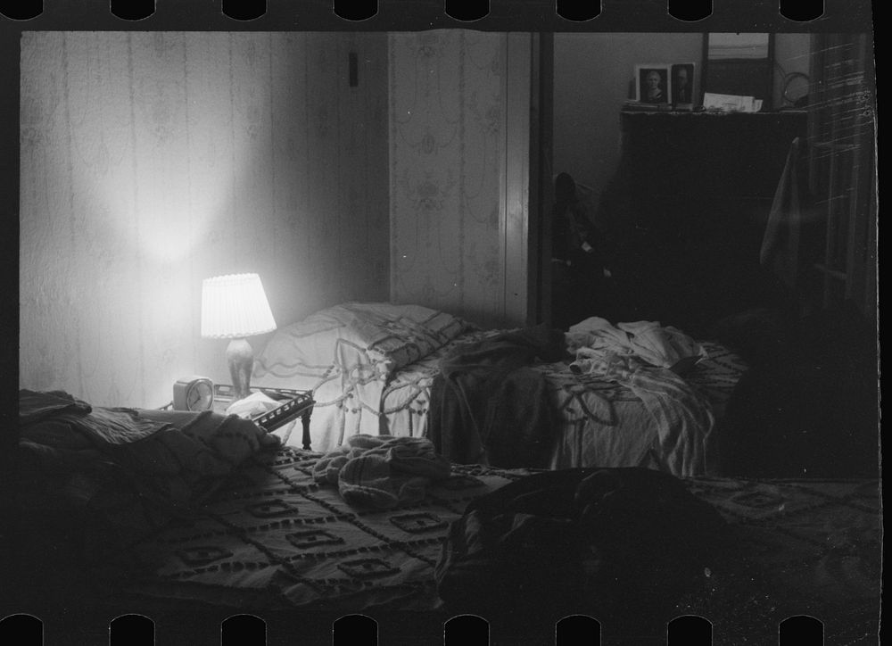Washington, D.C. A bedroom interior. Sourced from the Library of Congress.