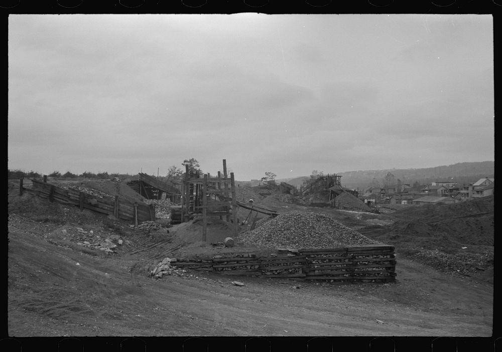 [Mount Carmel,] Pennsylvania. Sand and gravel yards on the outskirts of the town. Sourced from the Library of Congress.