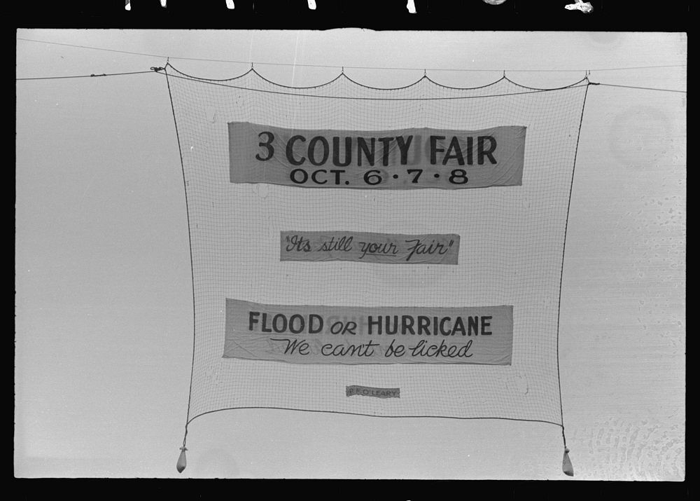A sign advertising a country fair. Sourced from the Library of Congress.