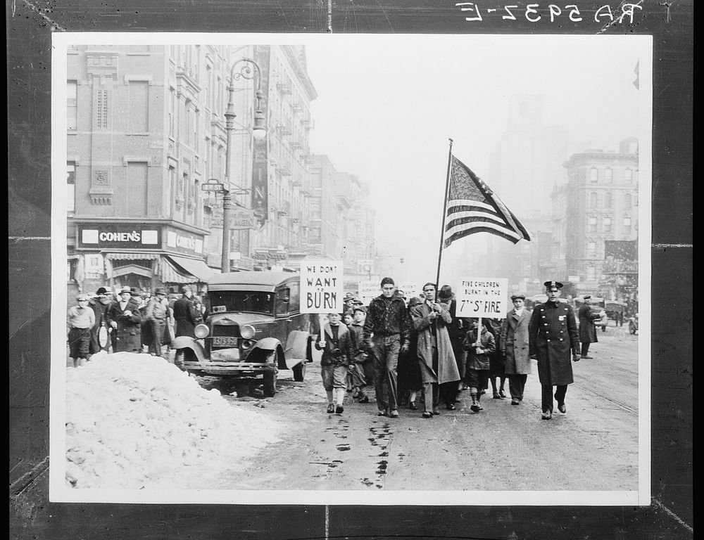 Children's protest parade. They want better homes. New York. Sourced from the Library of Congress.