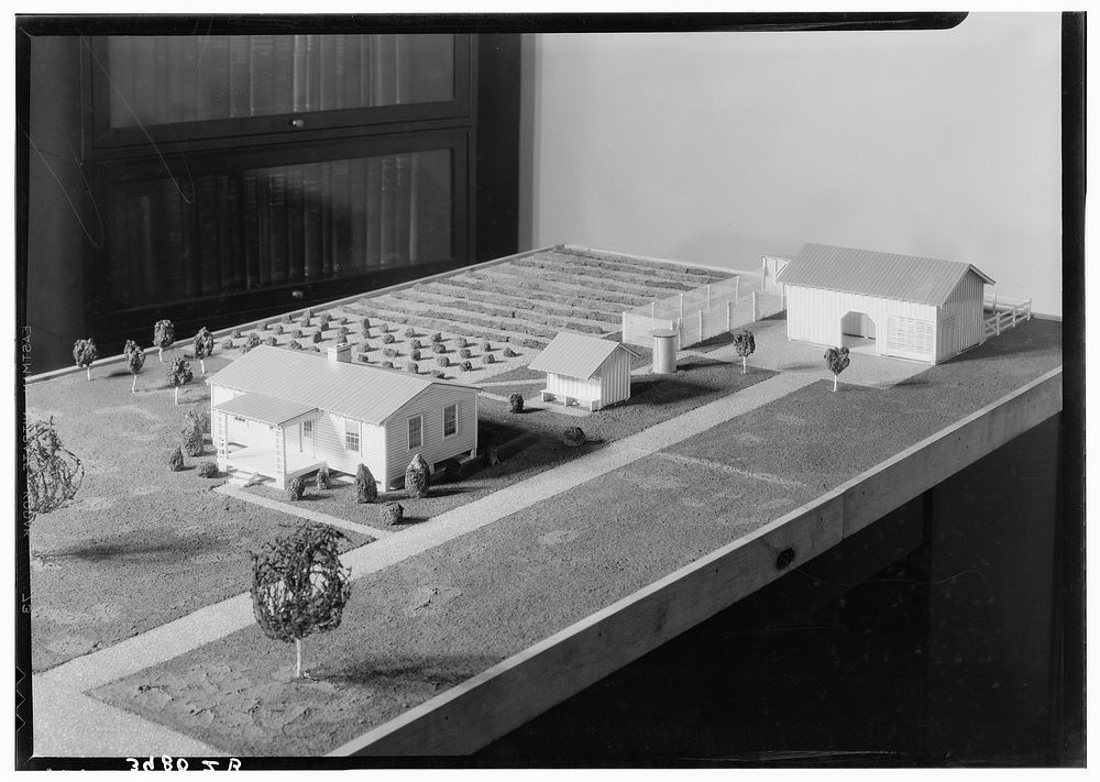 Low-cost housing model. Farm Security Administration. Sourced from the Library of Congress.
