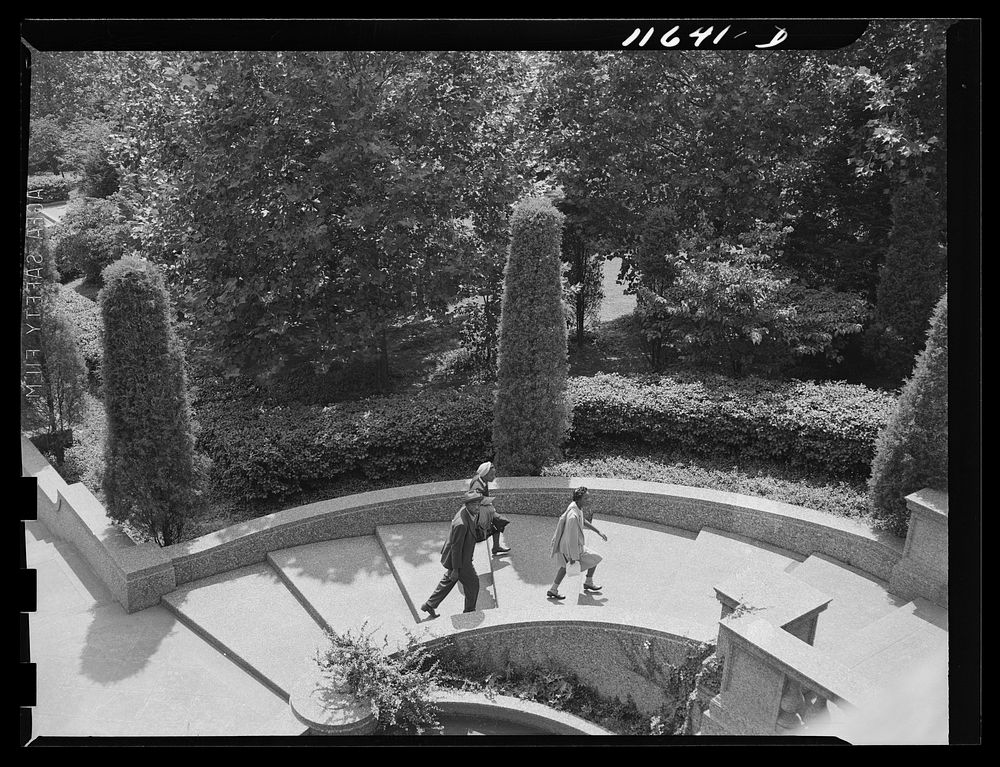 Washington, D.C. Circular stairway in Meridian Hill Park, 16th Street, N.W.. Sourced from the Library of Congress.