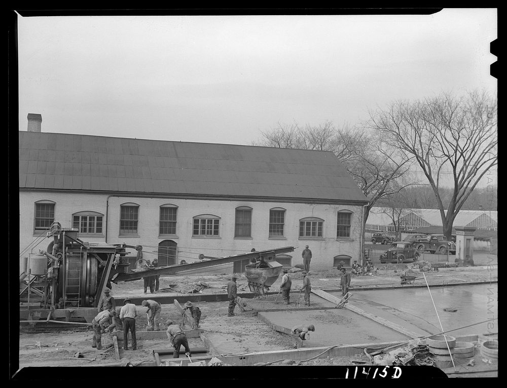 Washington, D.C. Construction of a bridge and road near Independence Avenue and 14th and 16th Streets, S.W. Large concrete…