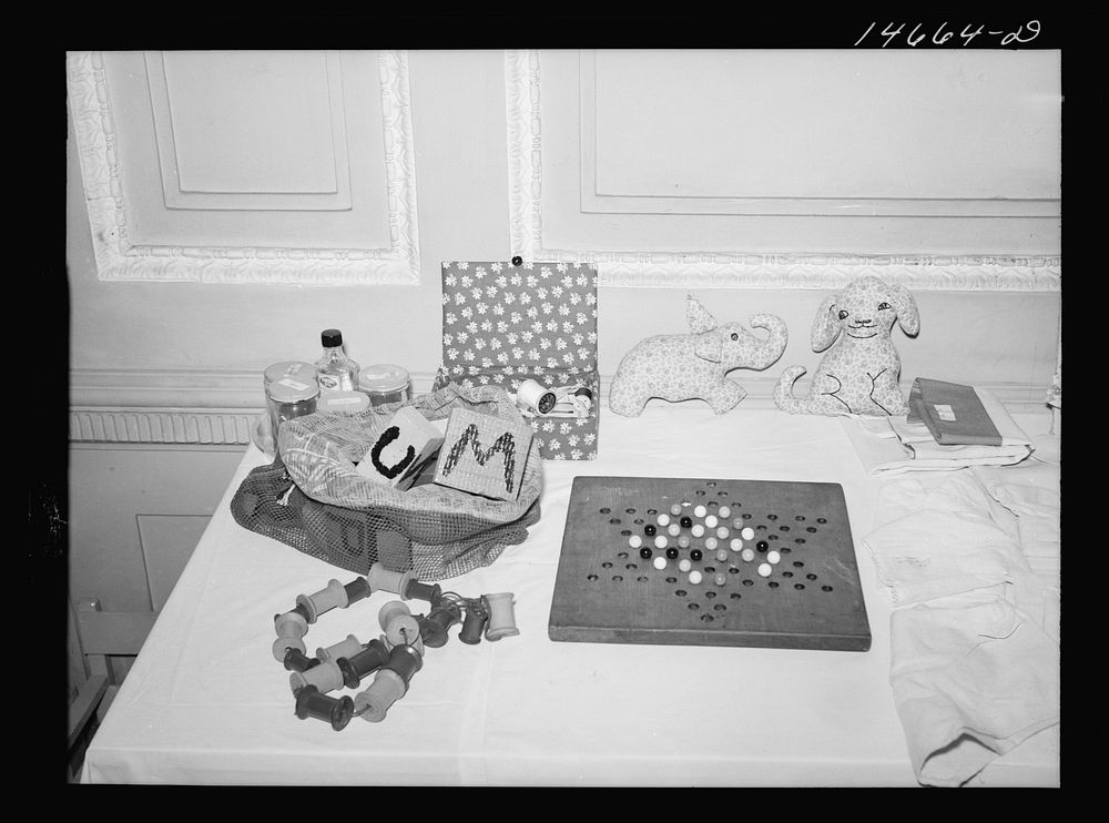 Toys made from scrap materials, probably on a Farm Security Administration project. Sourced from the Library of Congress.