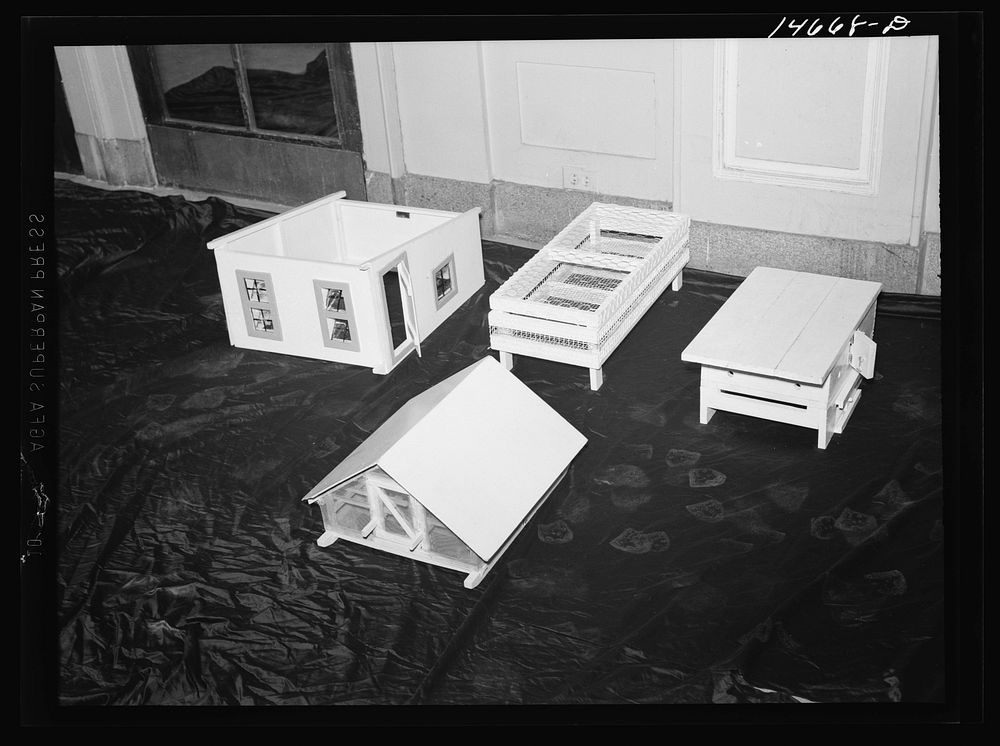 Toys made from scrap materials, probably on a Farm Security Administration project. Sourced from the Library of Congress.