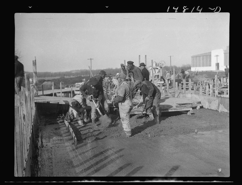 Hightstown, New Jersey. Progress photograph taken during construction of the Jersey homesteads, a U.S. Resettlement…