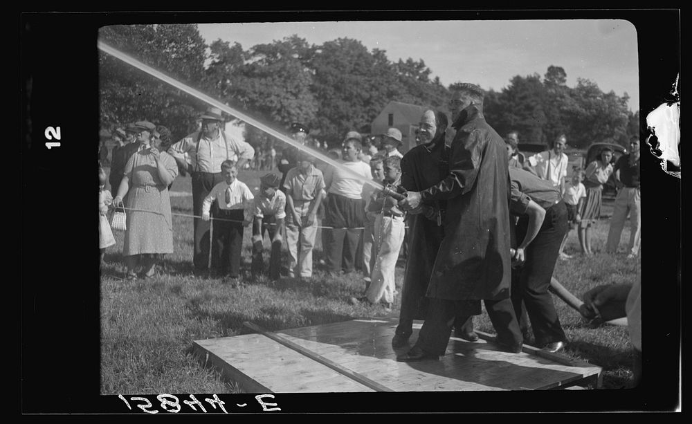 Firemen's muster. Boothbay center, Maine. Sourced from the Library of Congress.