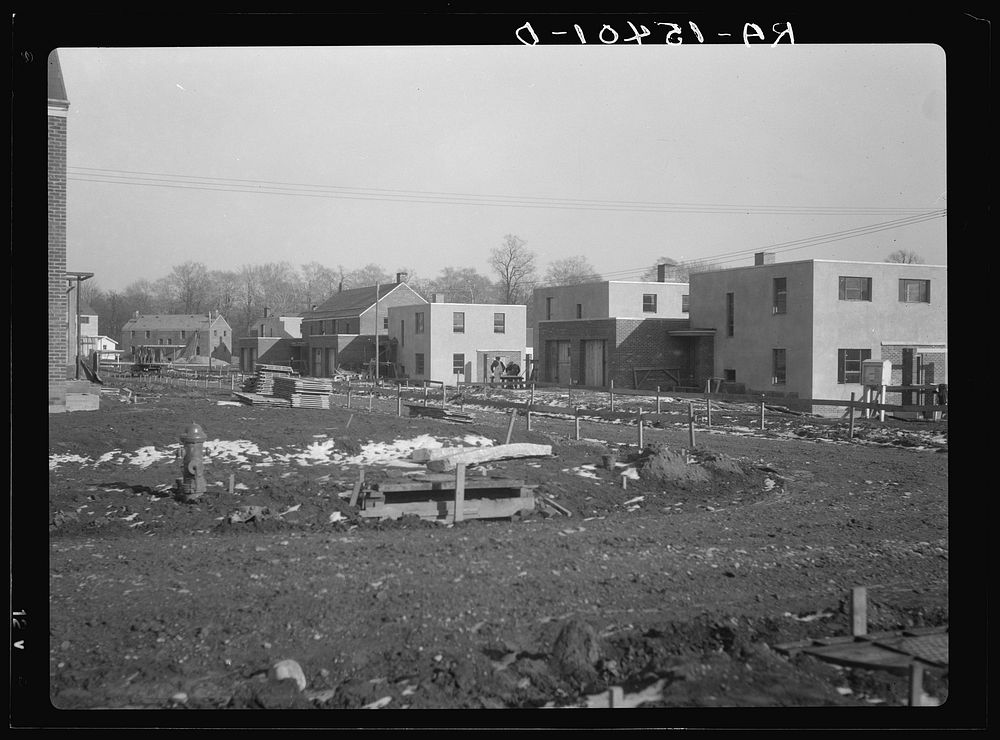 Construction of Greenhills, Ohio. Sourced from the Library of Congress.