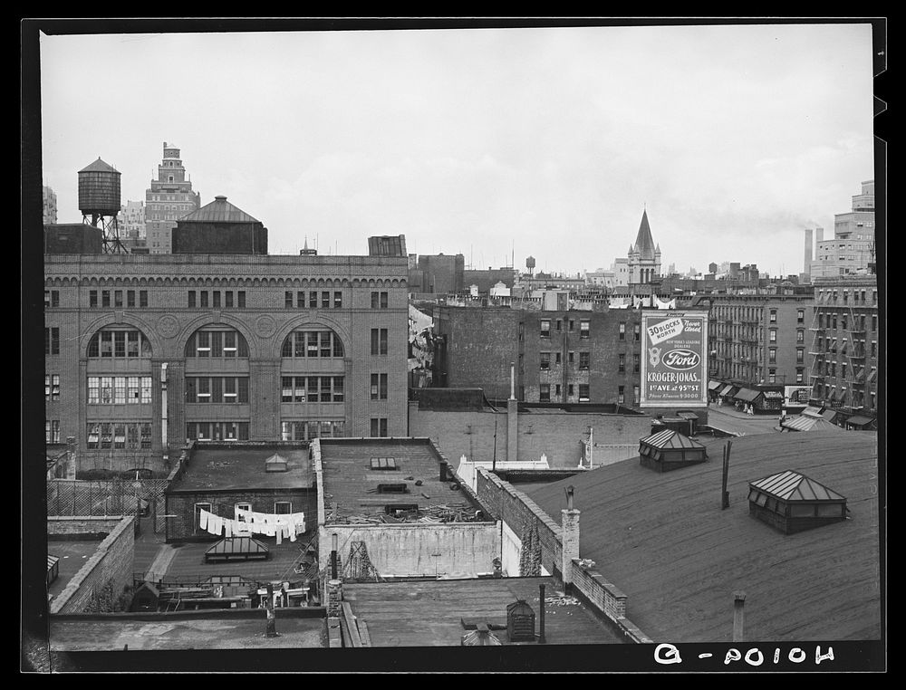 New York, New York. 1938(?). Backyards of East 63rd Street. Sourced from the Library of Congress.
