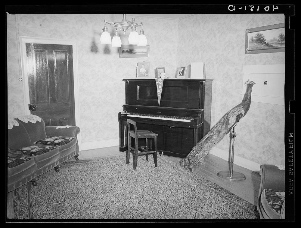 Lititz (vicinity), Lancaster County, Pennsylvania. Parlor in the farm home of C.F. Minnich. Sourced from the Library of…