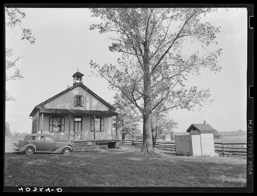 Lancaster County, Pennsylvania. The one-room schoolhouse where Martha Royer teaches school. Sourced from the Library of…