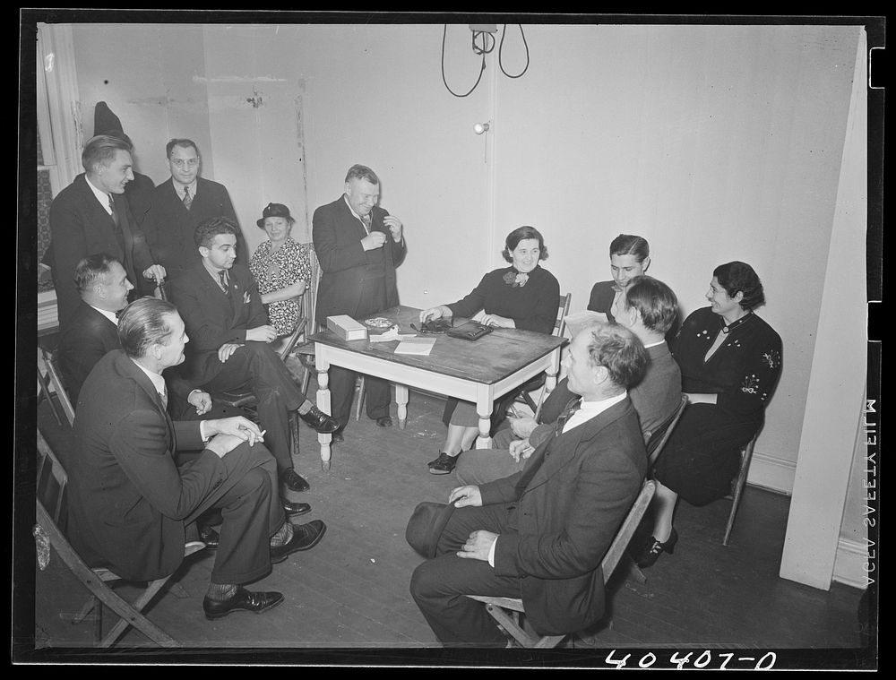 Shenandoah, Pennsylvania. A meeting in the Lithuanian Democratic club. Sourced from the Library of Congress.