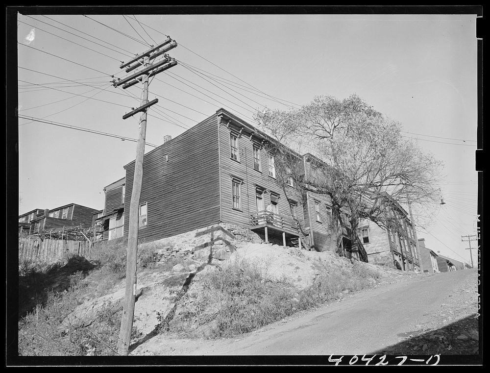Shenandoah, Pennsylvania. A row of miners' homes in the Brownsville sector. Sourced from the Library of Congress.