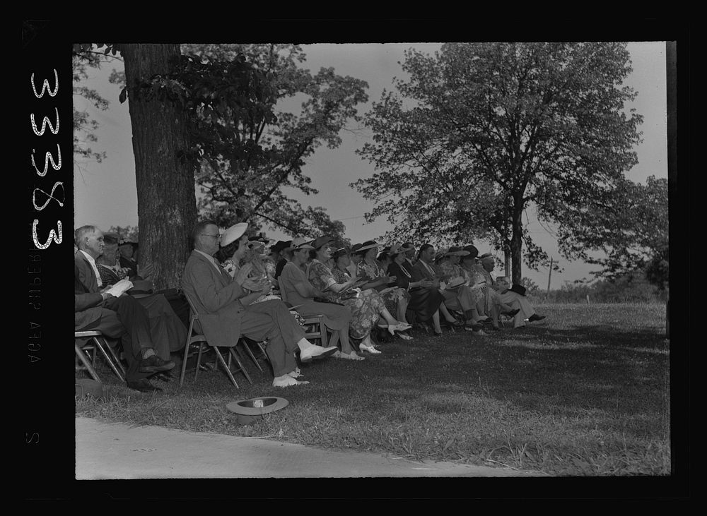 Keysville, Virginia. Randolph Henry High School. Graduation exercises for 123 students which are held outdoors. Sourced from…