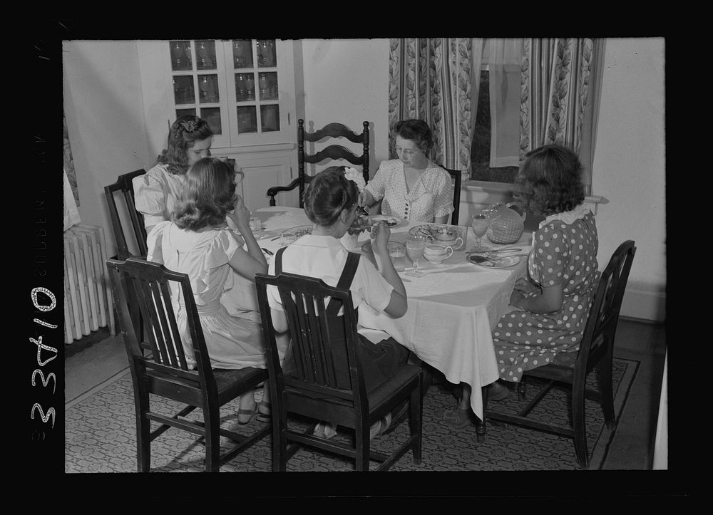 Keysville, Virginia. Randolph Henry High School. Home economics cottage. Girls learn to plan, cook and serve meals. They…
